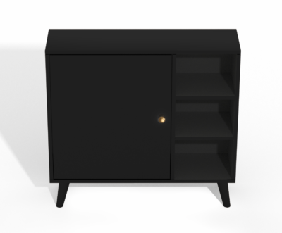 comoda black shelves